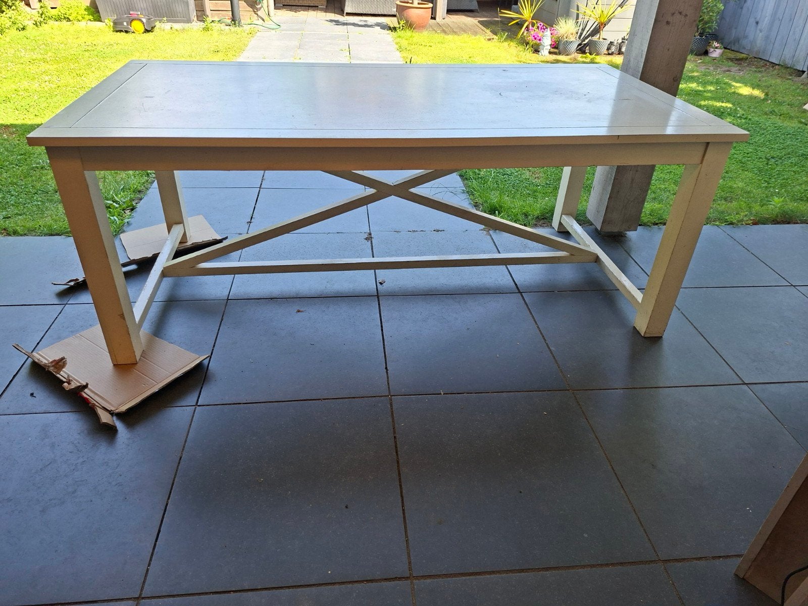 Eet tafel 2x1meter, Ophalen, Gebruikt, Rechthoekig, Hout