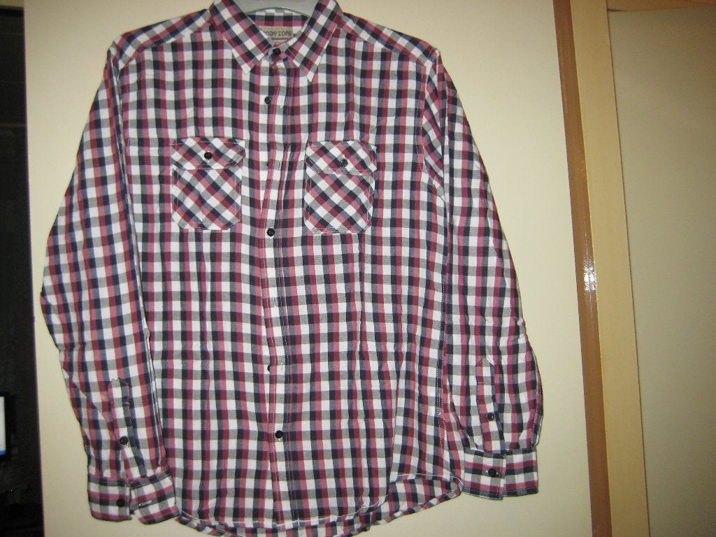 Geruit hemd, L, Body Zone, Ophalen of Verzenden, Zo goed als nieuw, Halswijdte 41/42 (L)