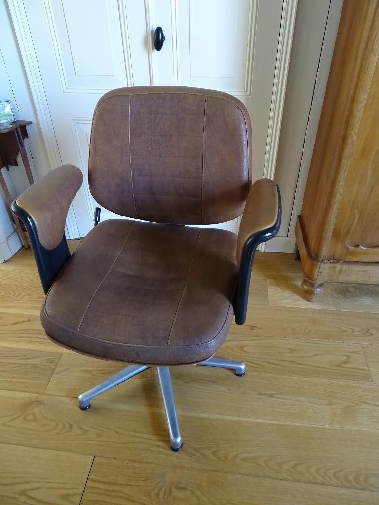 kapperstoel vintage Kiela, Ophalen, Gebruikt, Bruin, Vintage