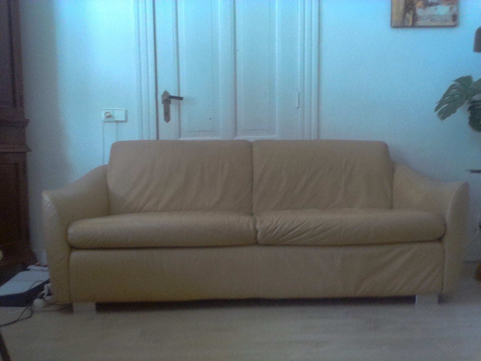 Lederen 2 1/2 bank + 2 lederen fauteuils merk W.Schillig, Ophalen, Gebruikt, 75 tot 100 cm, Leer