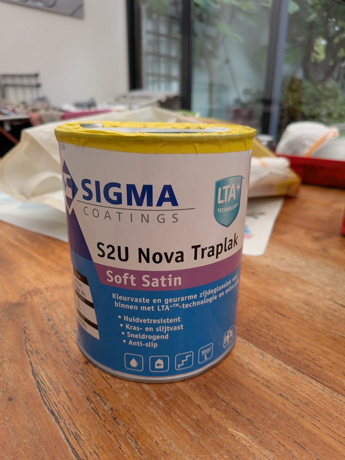 Sigma S2U Nova Traplak Soft Satin RAL 9010 1L, Wit, Nieuw, Ophalen of Verzenden, Lak