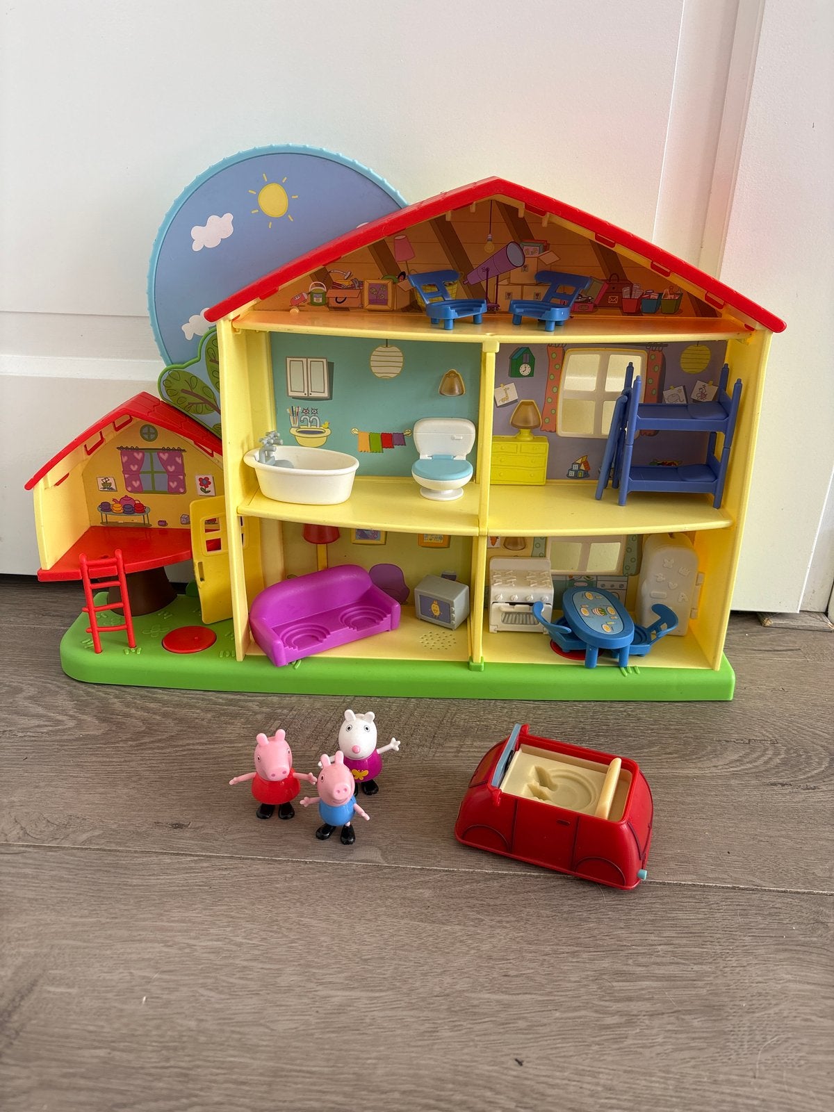 Peppa Pig Poppenhuis met Figuren en Auto, Kinderen en Baby's, Ophalen, Gebruikt, Poppenhuis