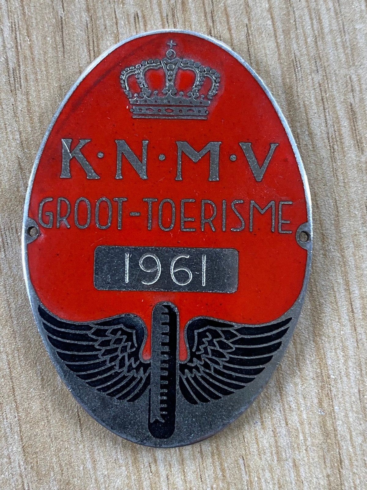 Plaquette  K.N.M.V. Motor embleem Koninklijk, Ophalen of Verzenden, Overige materialen