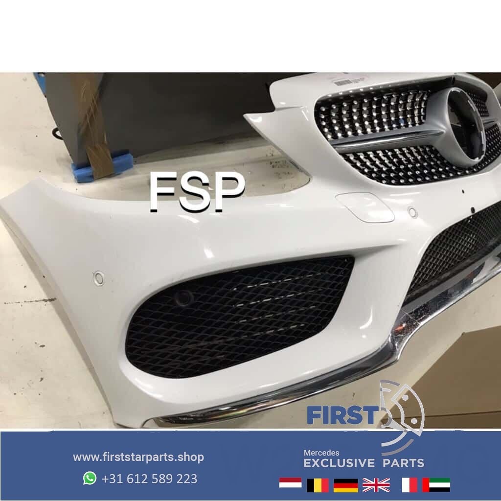 W205 C205 C43 AMG LINE Voorbumper COMPLEET bumper WIT origin, Gebruikt, -, Voor, Ophalen of Verzenden