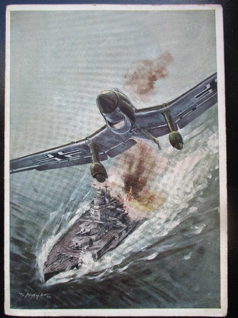 WO2 postkaart Luftwaffe Stuka Ju 87, Verzenden, Luchtmacht, Duitsland, Foto of Poster
