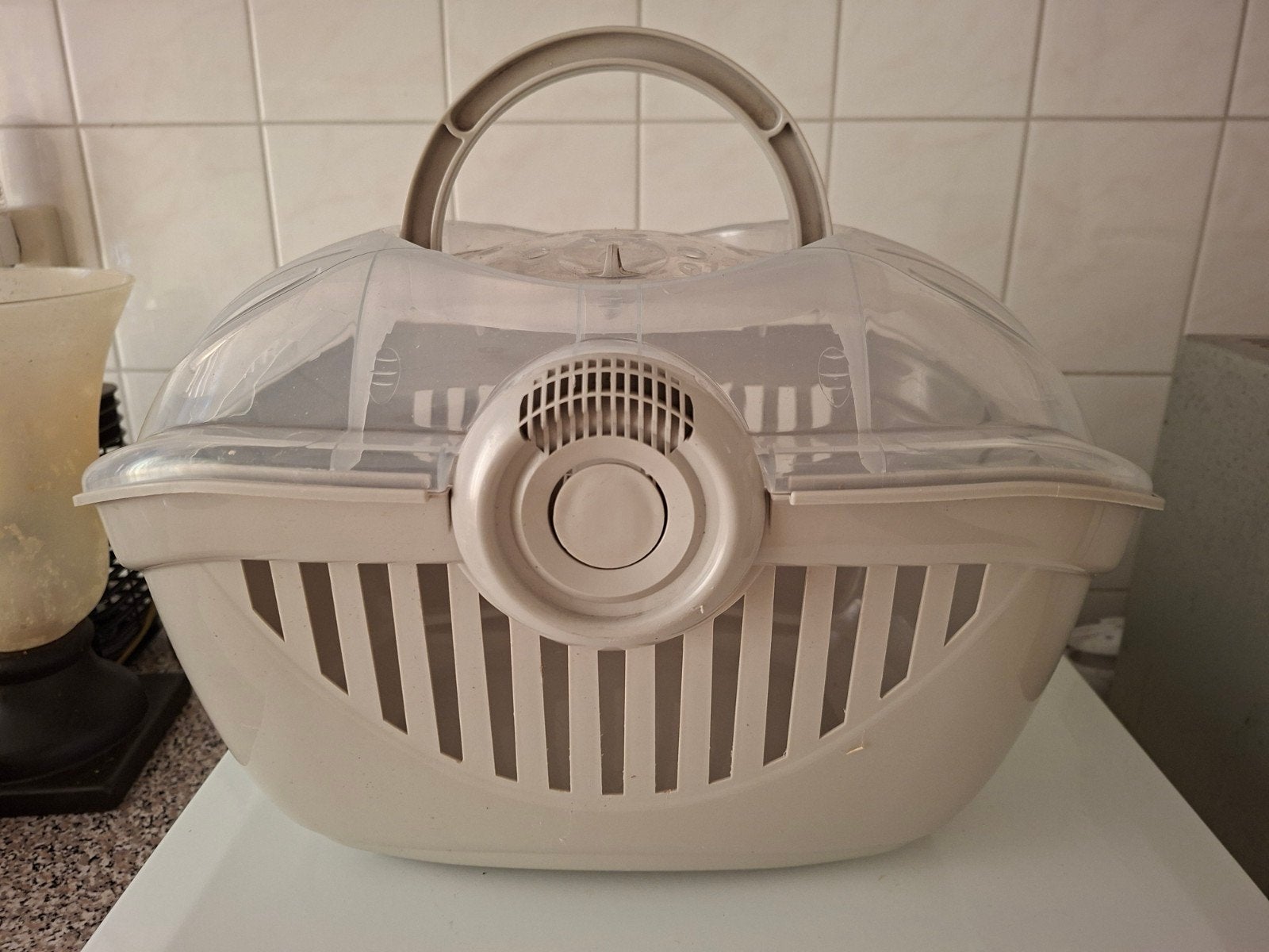transport box voor dieren 35 bij 22 cm, Verzenden, Zo goed als nieuw, Transportkoffer of -box