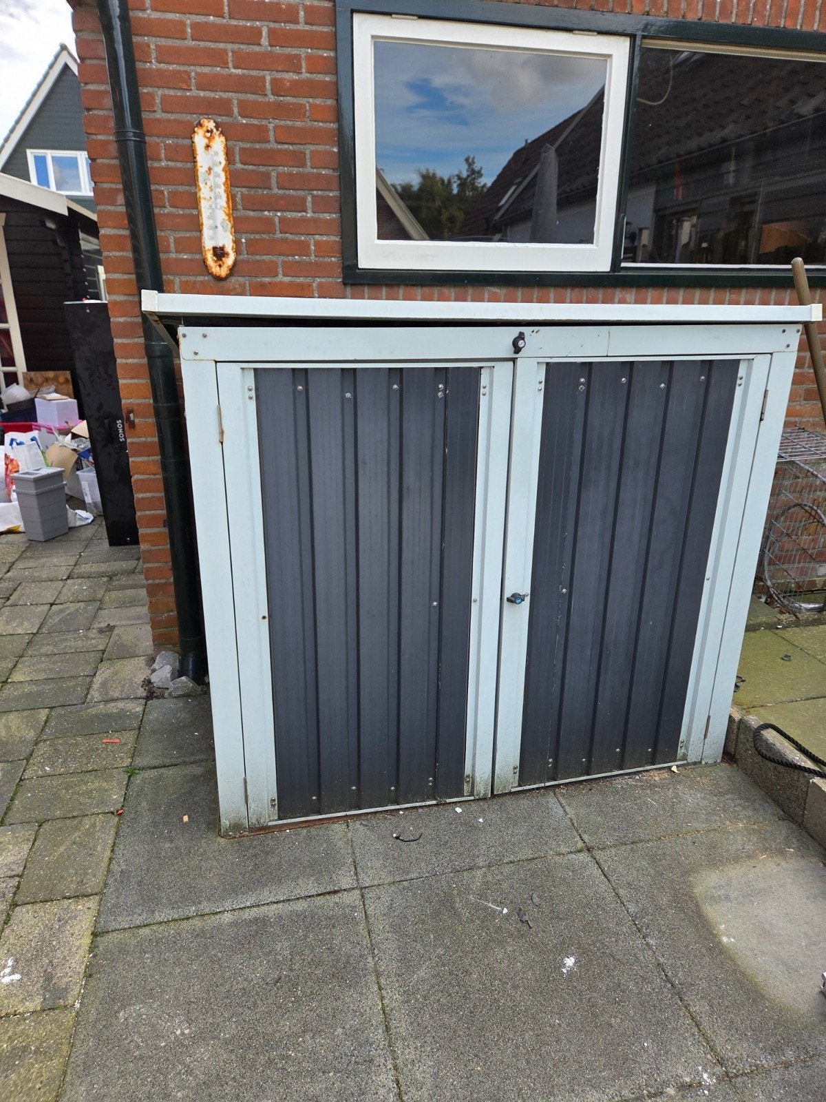 Metalen containerberging - Gebruikt, Tuin en Terras, Ophalen, Gebruikt, Metaal, Containerberging