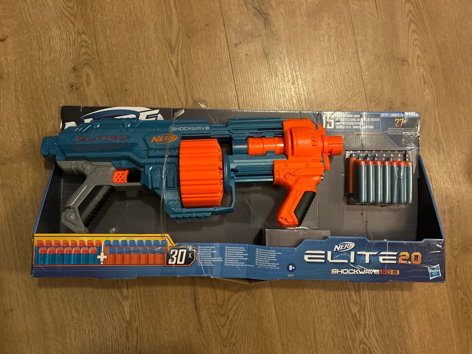 NERF Elite 2.0 Shockwave RD-15 Blaster met 30 Darts, Ophalen, Zo goed als nieuw, Jongen of Meisje