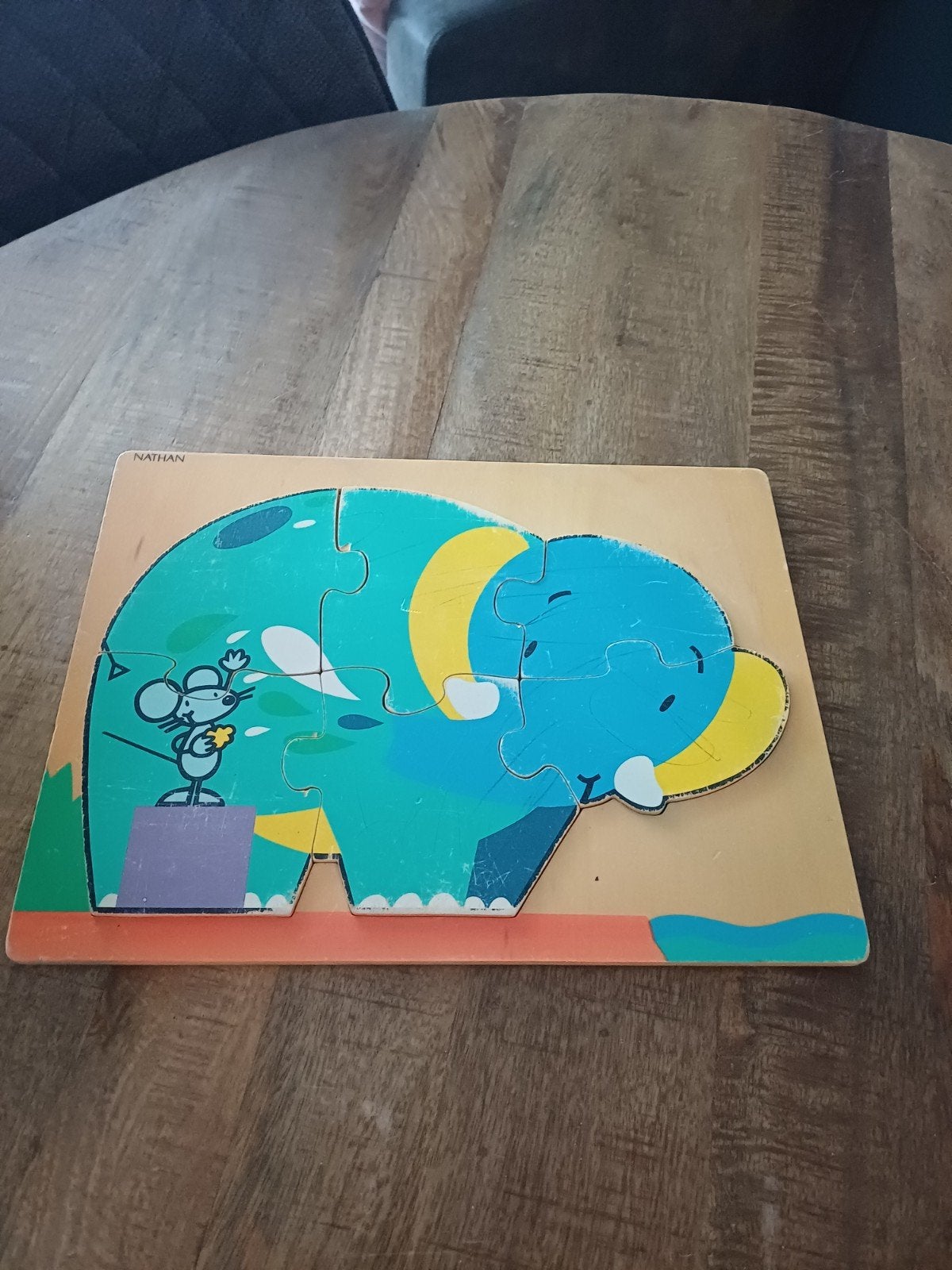 Houten olifant puzzel van Nathan, Ophalen, 2 tot 4 jaar, Gebruikt, Van hout