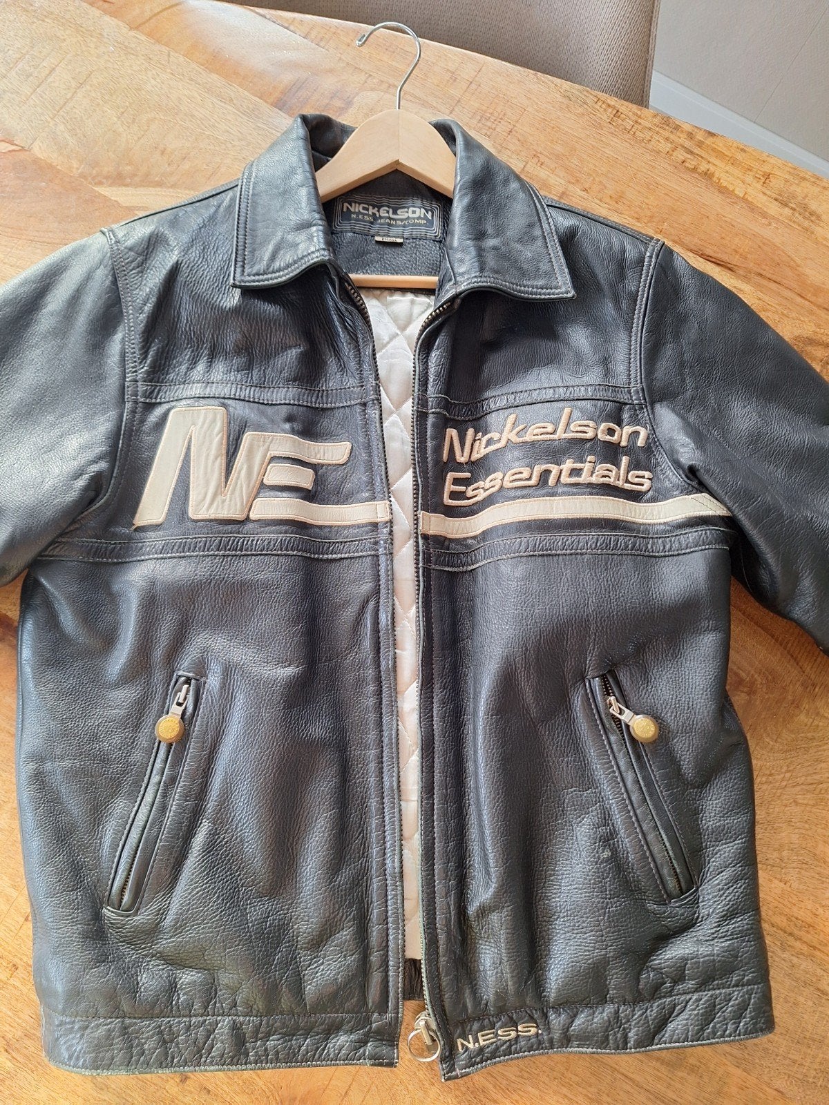 Nickelson N.ESS. Jeans/Comp. Leren Jas - Maat Small, Zwart, Nickelson, Ophalen of Verzenden, Maat 36 (S)