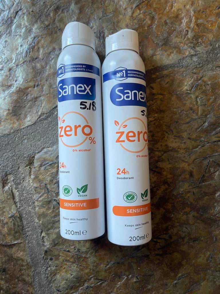 Sanex Zero% Sensitive Deodorant Spray 200ml (2 stuks), Ophalen of Verzenden, Nieuw, Deodorant of Bodyspray