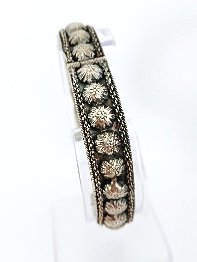 antieke armband zilver, bangle, slavenarmband met scharnier, Ophalen of Verzenden, Zilver, Armband