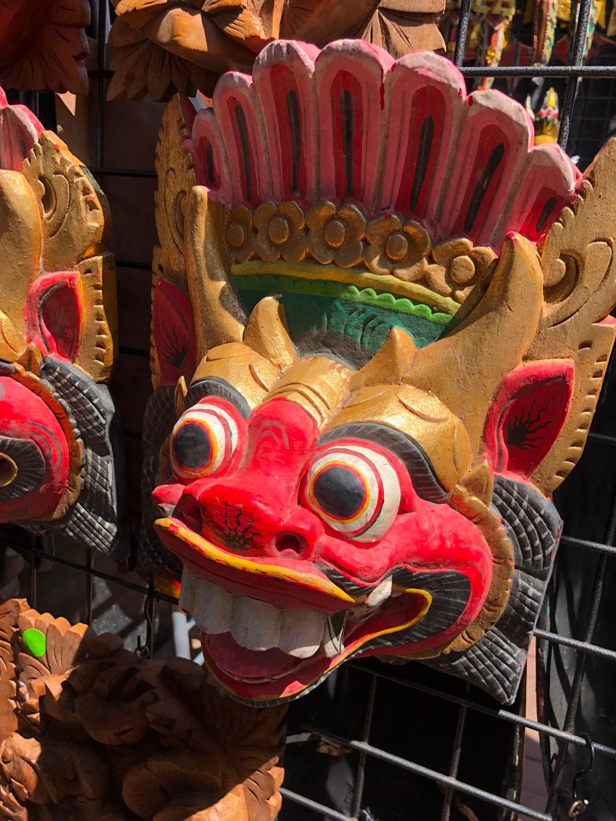 Handgesneden Balinees Masker - Barong, Hout, Masker, Ophalen of Verzenden, Indonesië