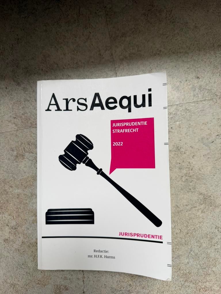 ArsAequi jurisprudentie strafrecht 2022, Ophalen of Verzenden, Beta, Zo goed als nieuw, HBO