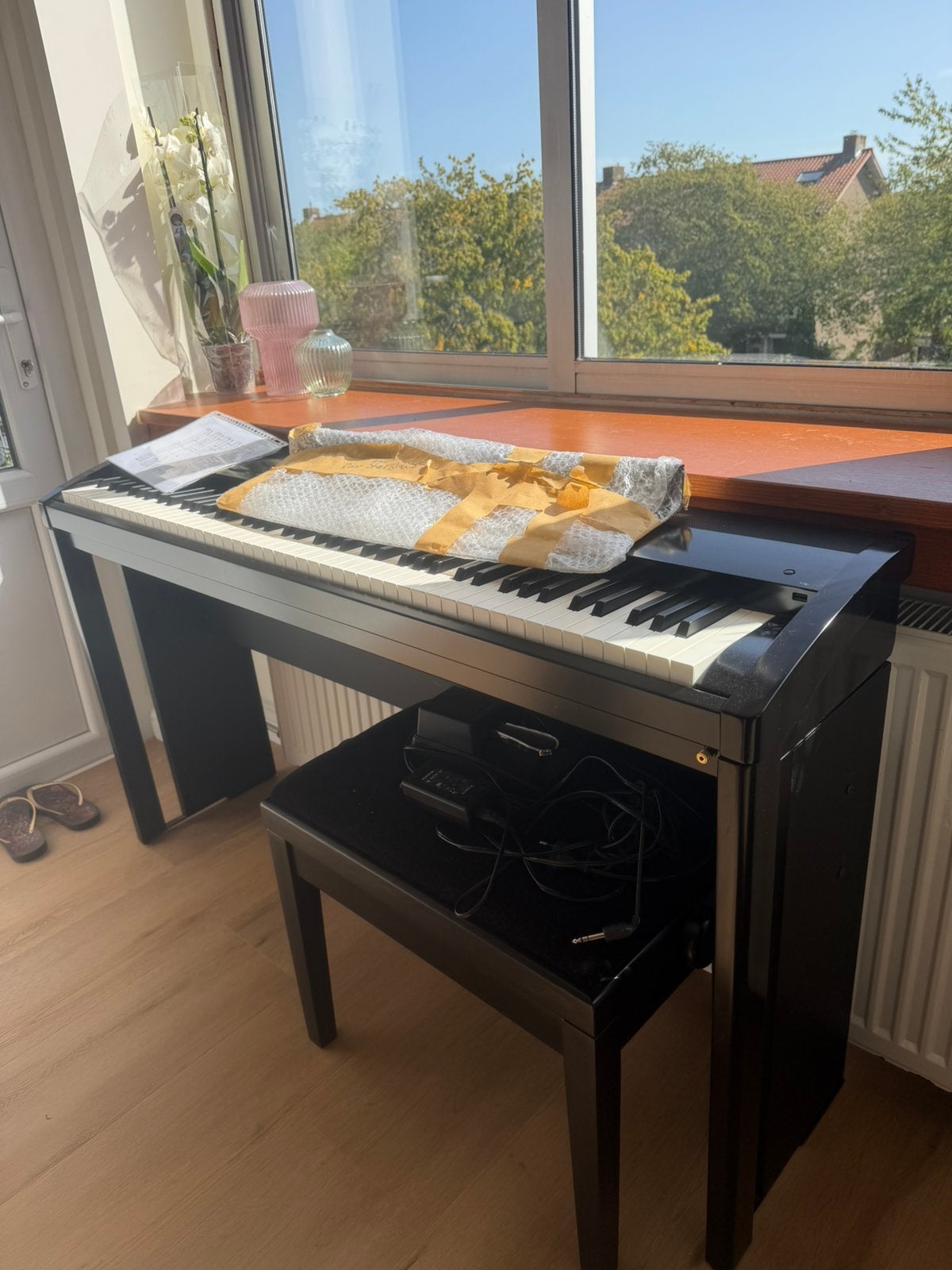 Kawai digital piano ES7 + pianobank, Ophalen, Zo goed als nieuw, Zwart