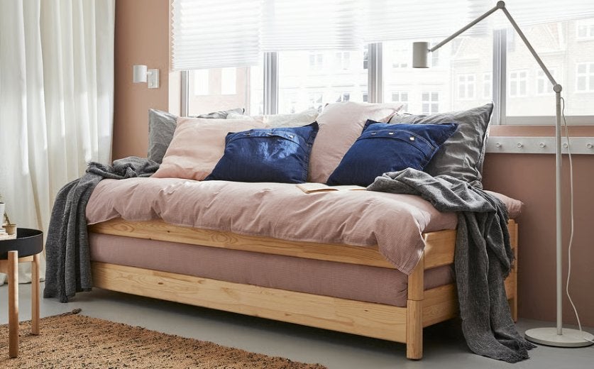 IKEA UTÅKER stapelbaar bed – 2 x 80 x 200 cm, Ophalen, Gebruikt, Wit, Tweepersoons