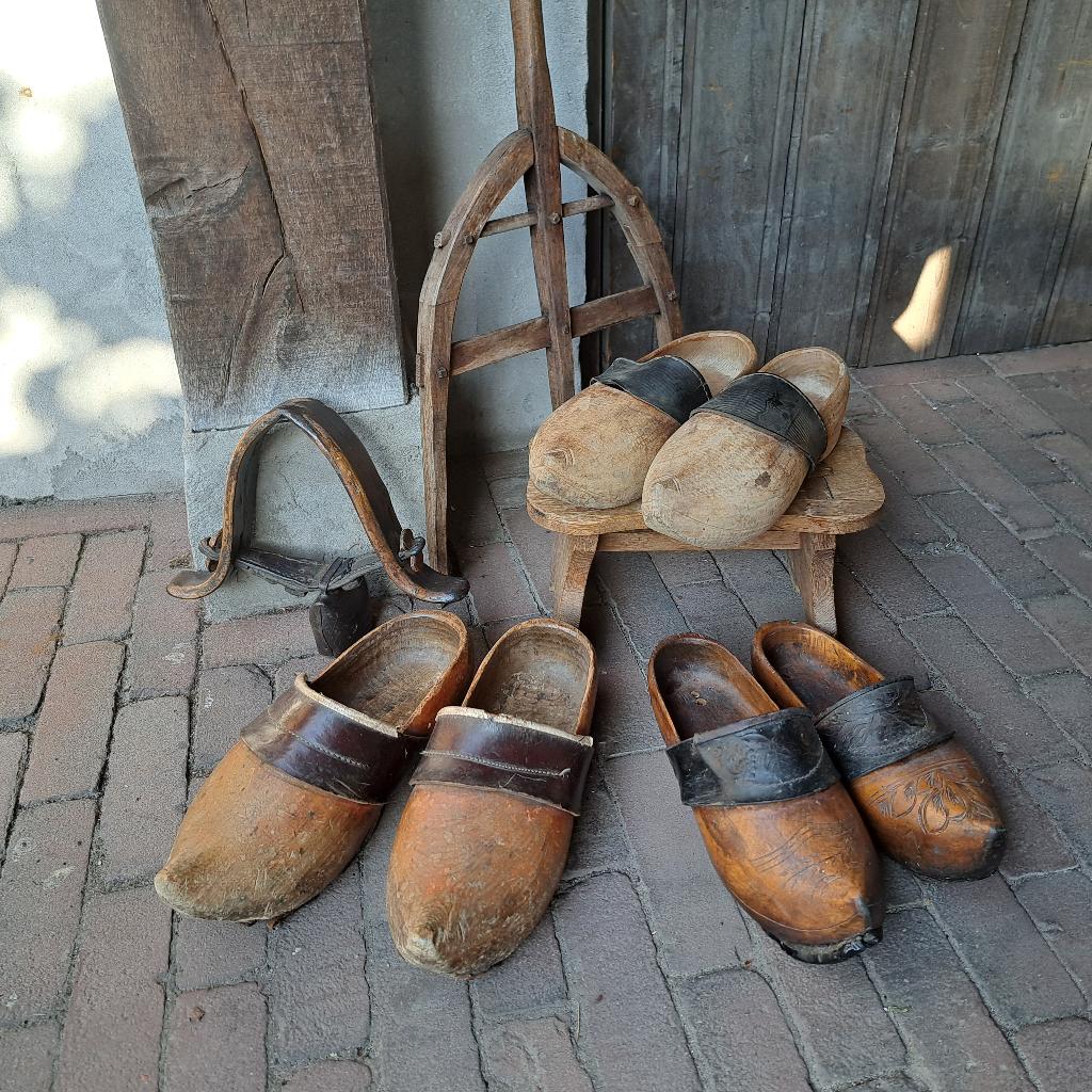 1x Paar oude Franse houten klompen wooden shoes *Etage3*, Gebruikt, ., Ophalen of Verzenden, .