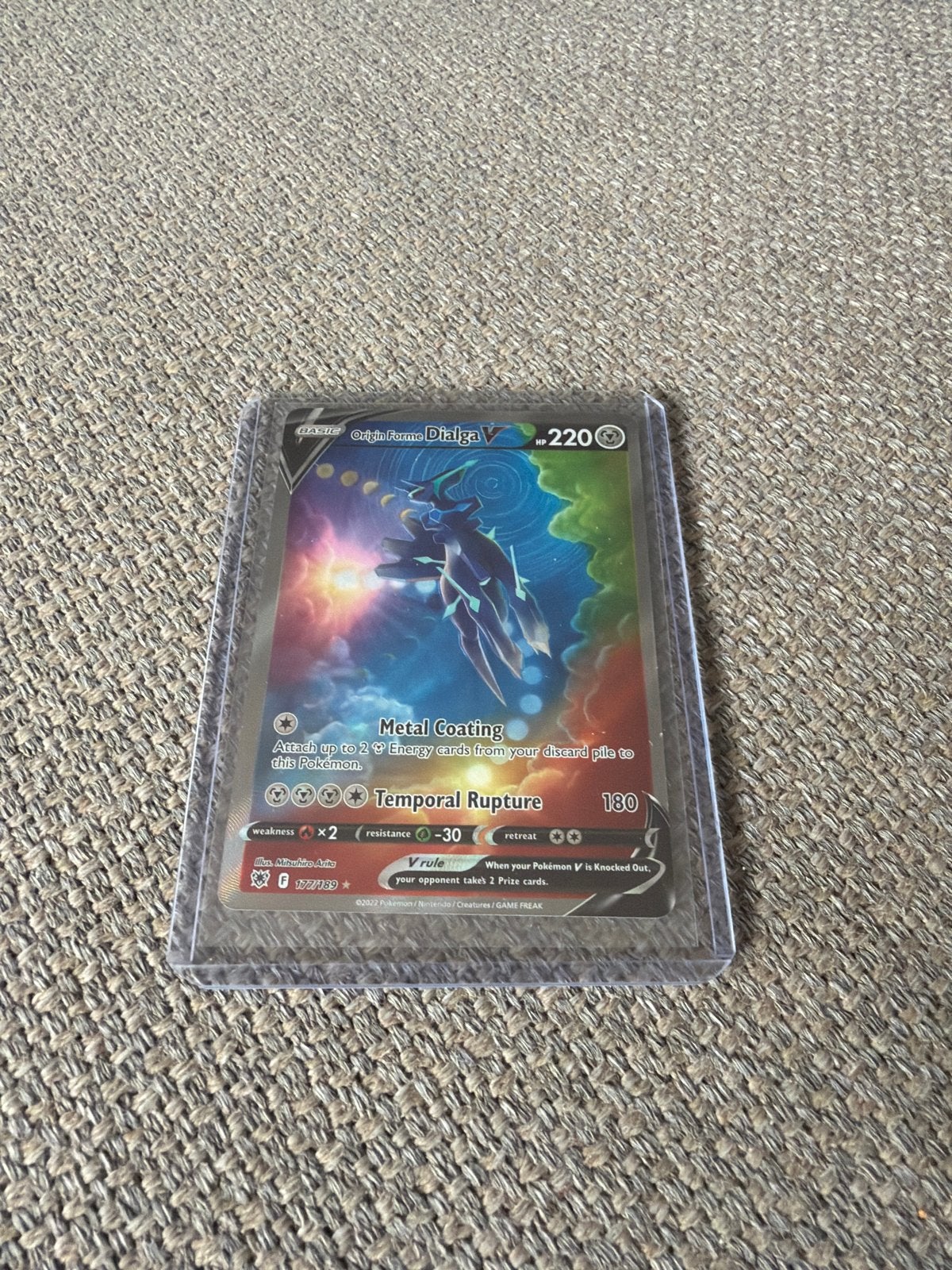 Origin Forme Dialga V (Full Art) - Pokémon Kaart, Hobby en Vrije tijd, Ophalen of Verzenden, Zo goed als nieuw, Losse kaart, Foil