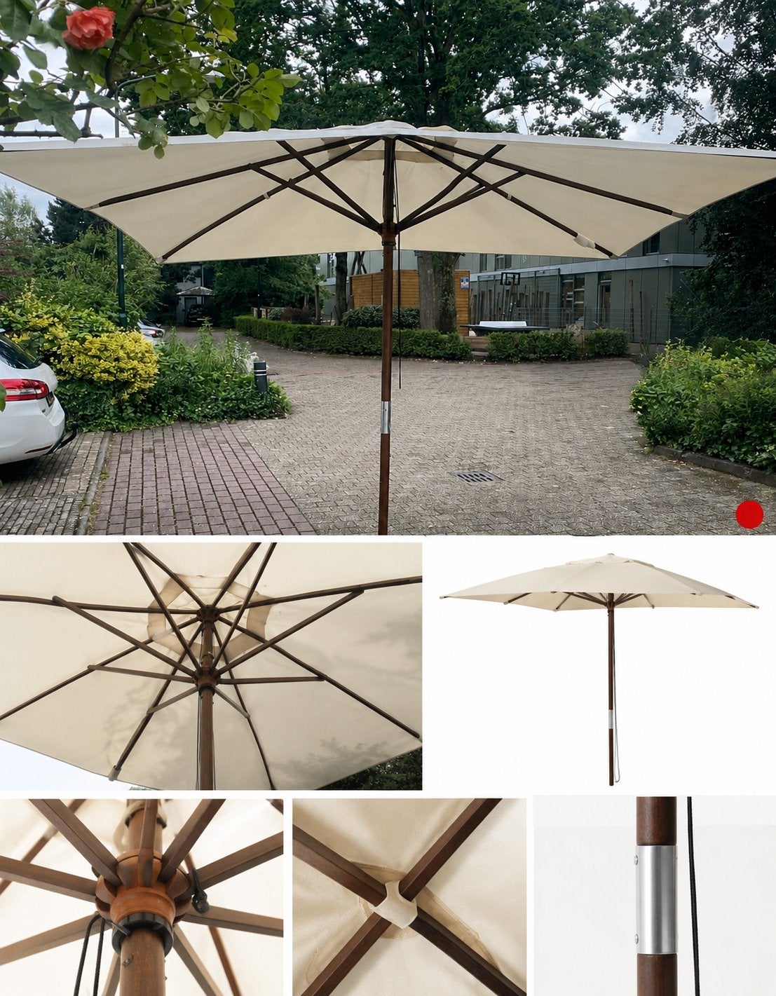 IKEA LÅNGHOLMEN Parasol 300x250 cm [met voet!], Ophalen, 2 tot 3 meter, Stokparasol, Verstelbaar