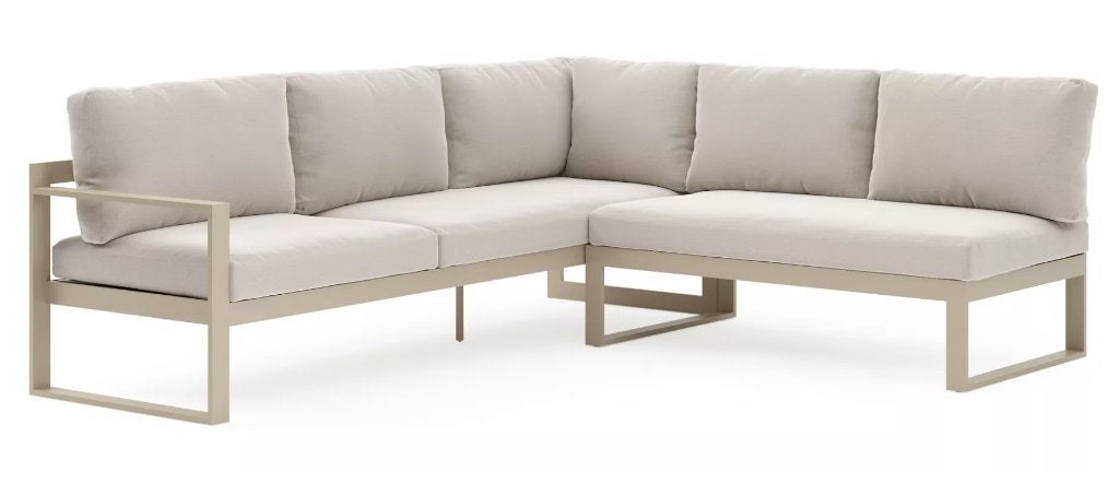 Moderne aluminium loungeset - Hoekbank met kussens, Tuin en Terras, Tuinsets en Loungesets, Ophalen, 5 zitplaatsen, Loungeset