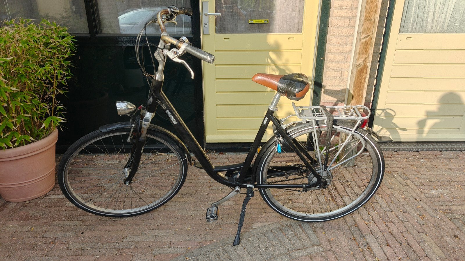 Union Stadfiets, Fietsen en Brommers, Fietsen | Dames | Damesfietsen, Gebruikt, Overige merken, Versnellingen, 56 cm of meer, Terugtraprem