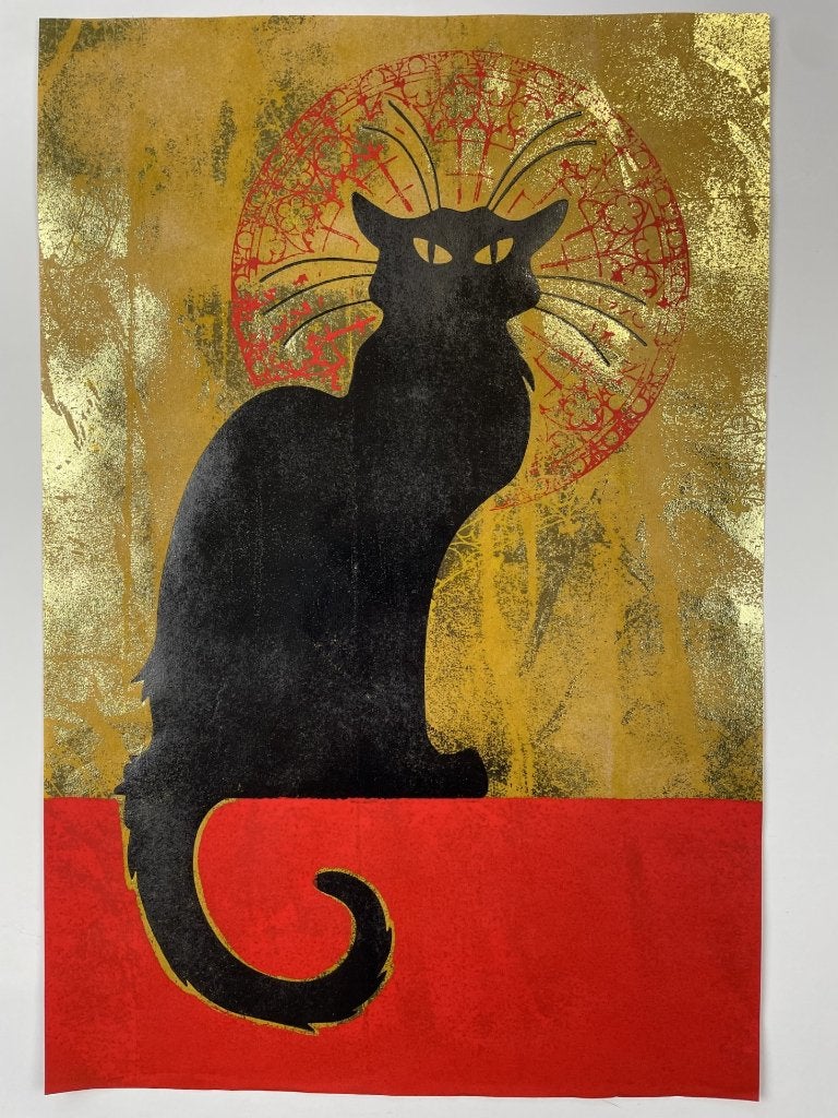 poster naar Steinlen 100% hand gedrukt, Ophalen of Verzenden, Zo goed als nieuw, Minder dan 50 cm, Foto of Poster