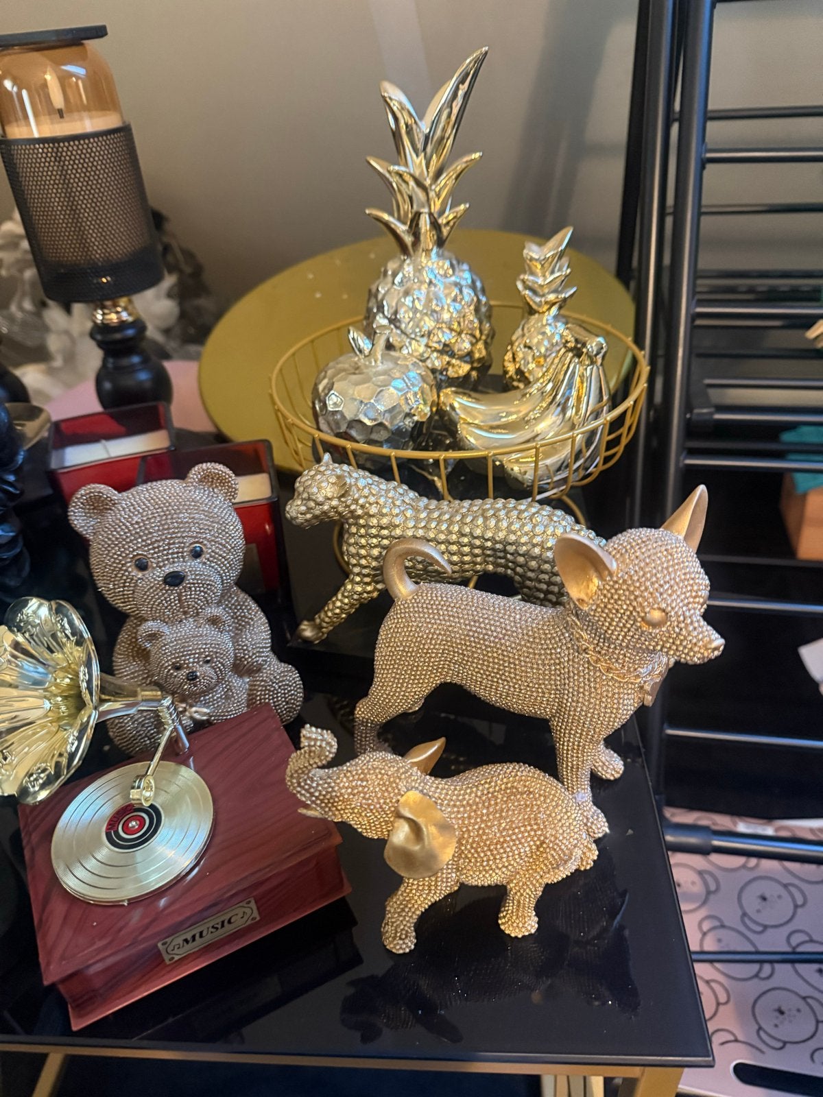Diverse decoratiebeelden en accessoires, Ophalen, Gebruikt, Goud, Metaal