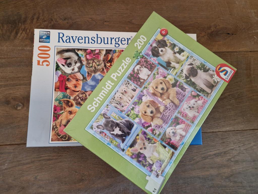2 Legpuzzels: 200 (nieuw) en 500 (compleet) stukjes, Ophalen, Minder dan 500 stukjes, Nieuw, Legpuzzel