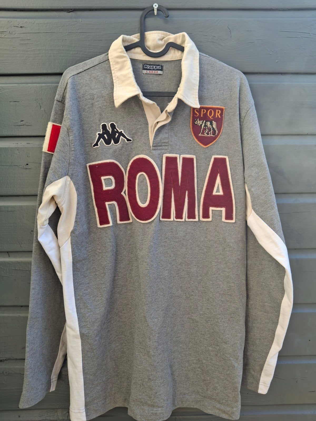 Kappa Roma Rugby Shirt - Grijs - Maat L, Maat 52/54 (L), Kappa, Ophalen of Verzenden, Grijs