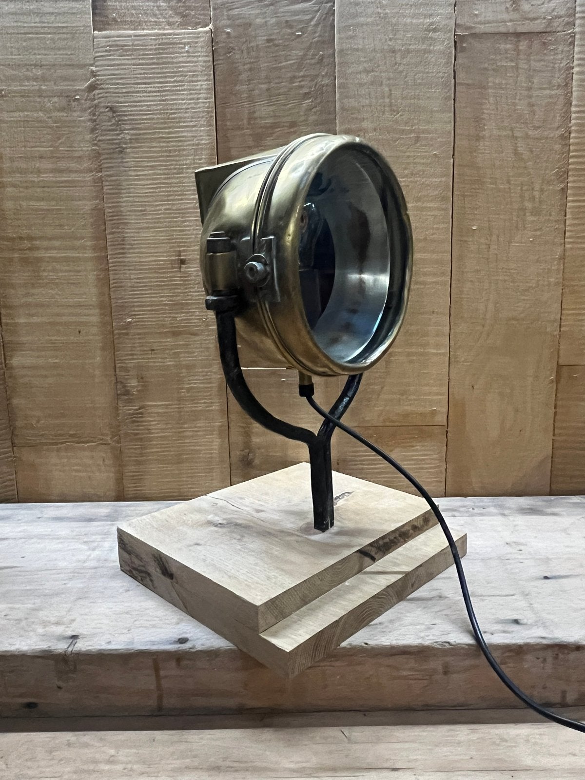 Antieke Carbid Koplamp Schemerlamp - Uniek Design, Ophalen of Verzenden