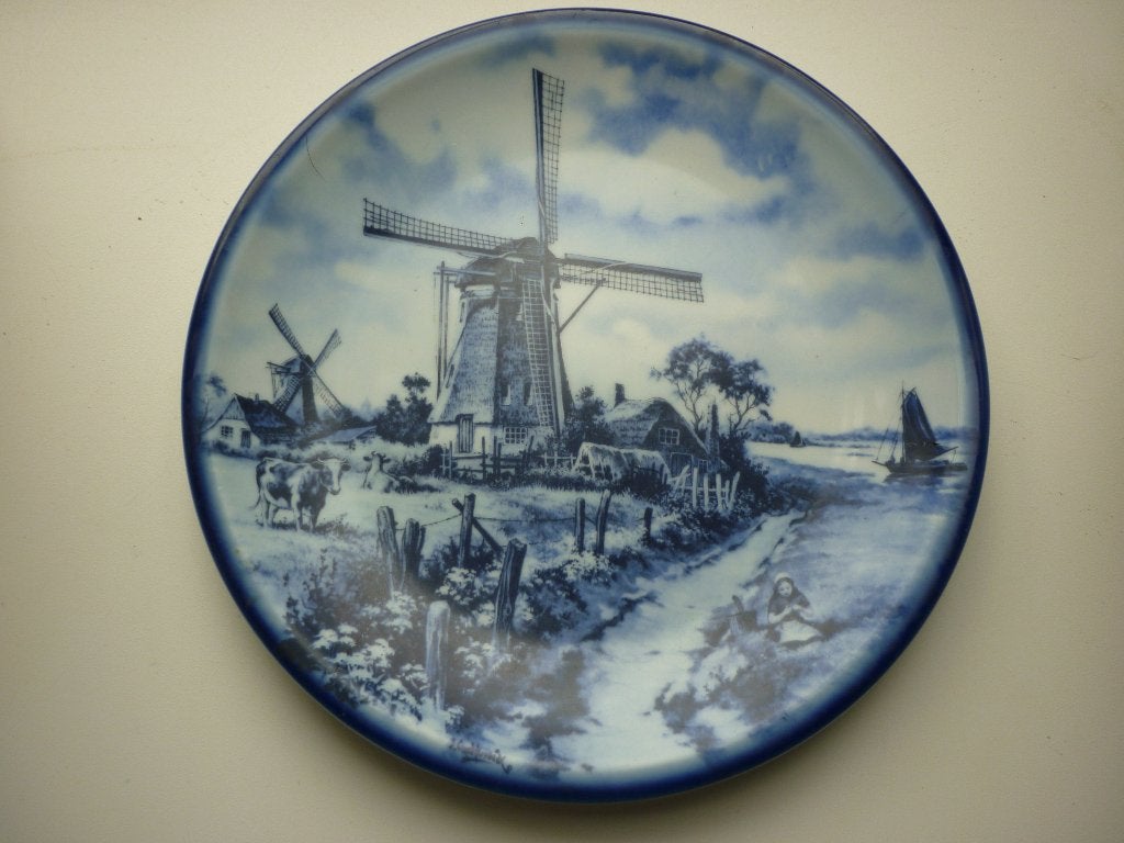 Delfts blauw wandbord hand painted, Antiek en Kunst, Antiek | Keramiek en Aardewerk, Verzenden
