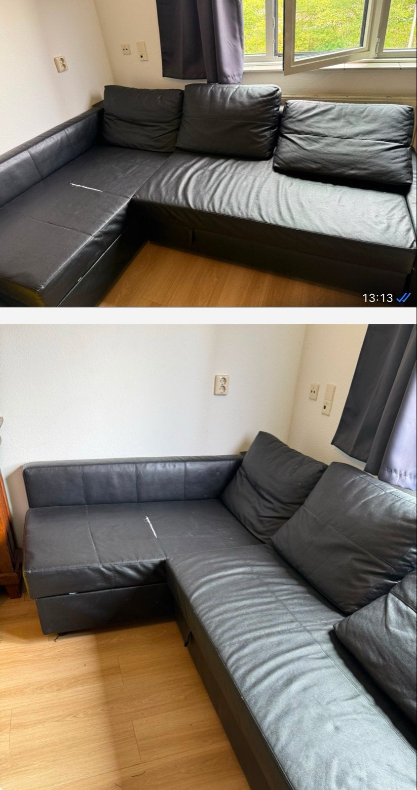 IKEA Friheten slaapbank - Zwart, ophalen nijmegen 31-7-2026, Huis en Inrichting, Ophalen, Gebruikt, Zwart, Tweepersoons