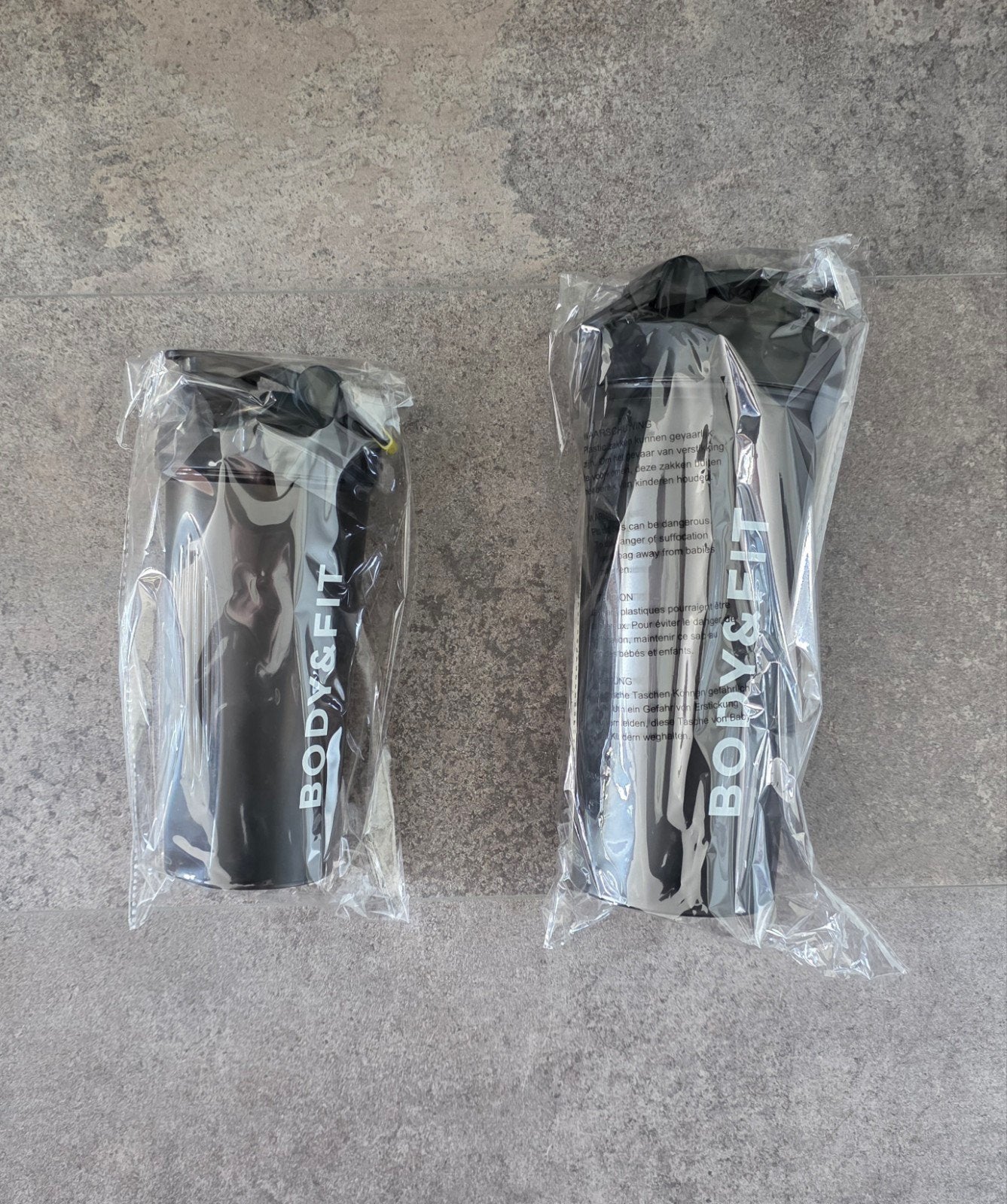 2x Body & Fit shaker 700 en 1000 ml zwart NIEUW, Ophalen of Verzenden, Nieuw