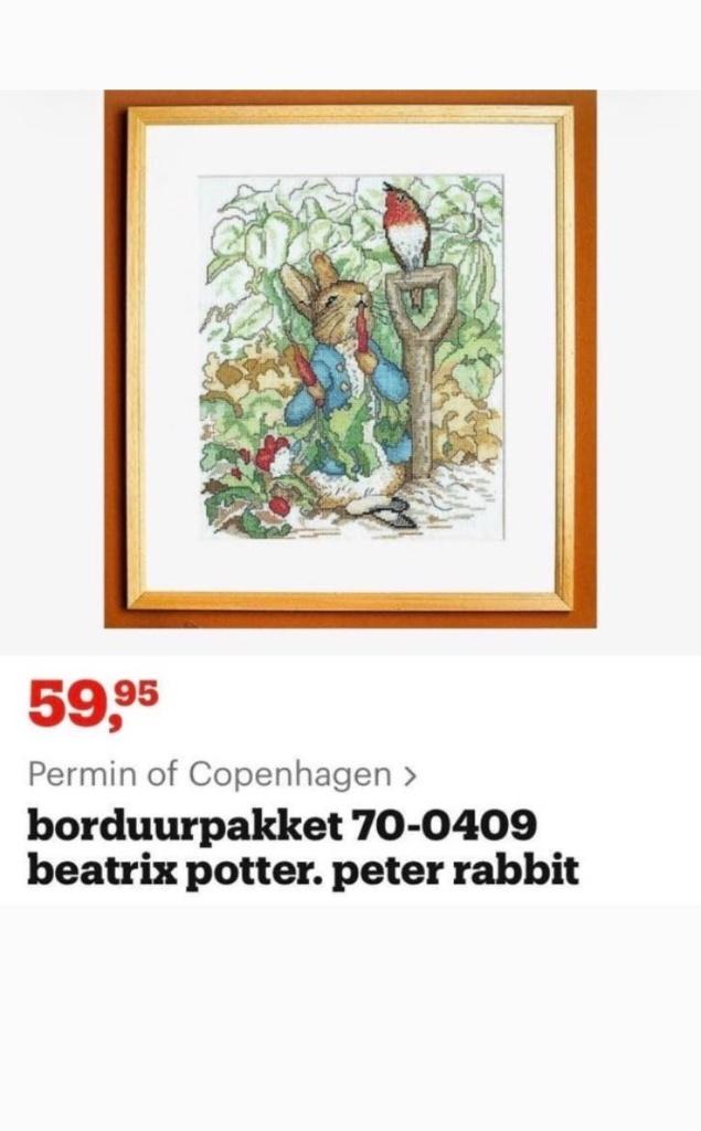 BORDUURPAKKET BEATRIX POTTER PETER RABBIT PLUS++++, Verzenden, Nieuw, Handborduren, Borduurpakket