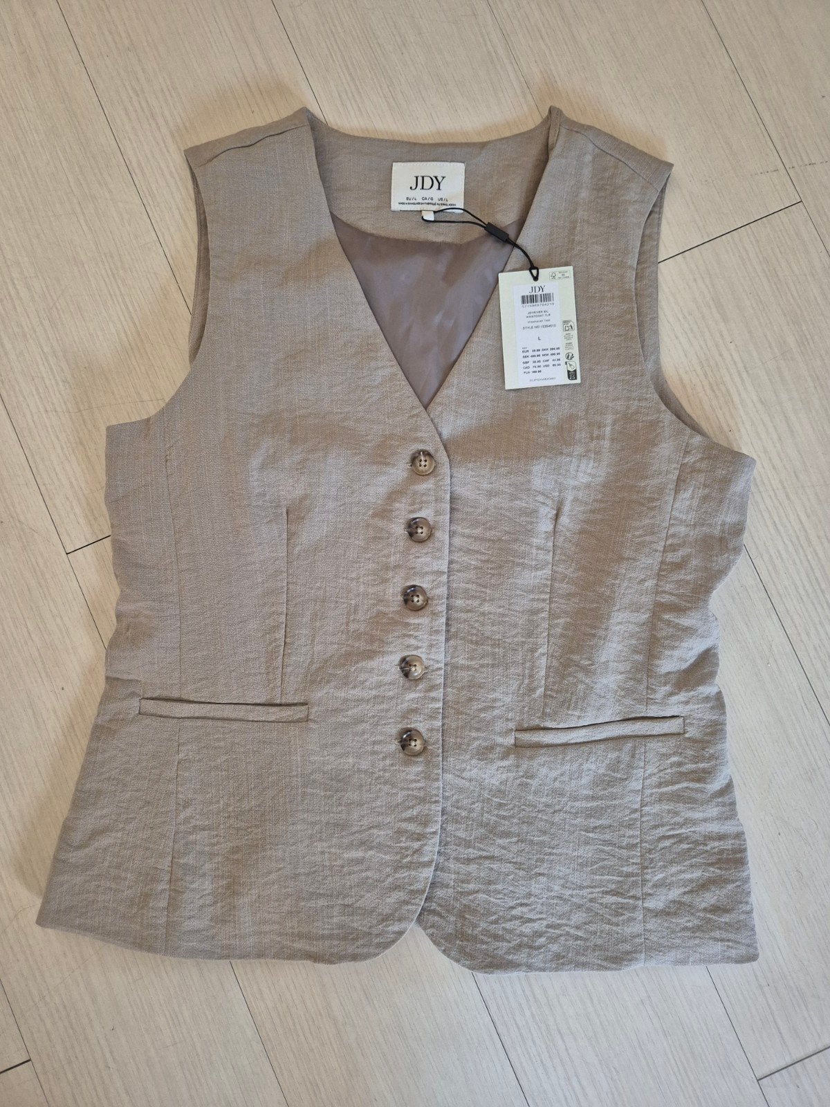 JDY 'river' gilet NIEUW MET KAARTJE maat L, Kleding | Dames, Beige, Maat 42/44 (L), Nieuw, Ophalen of Verzenden