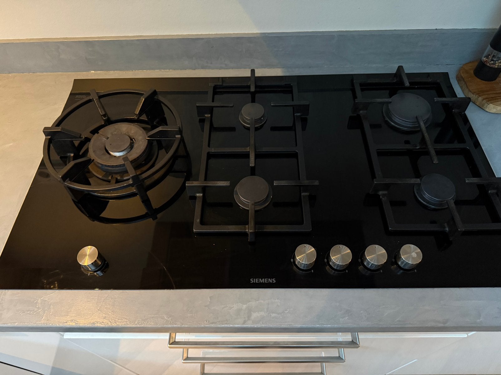 Siemens 90cm Gas-glas kookplaat met barst in glas, Ophalen, Gebruikt, Inbouw, Gas