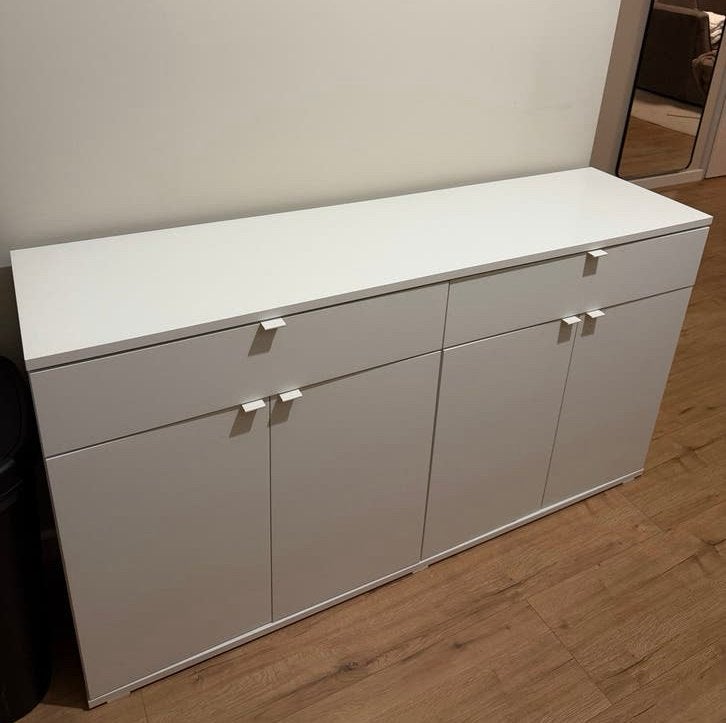 Buffetkast wit Ikea, 140x37x75 cm, Ophalen, 100 tot 150 cm, Zo goed als nieuw, Met lade(s)
