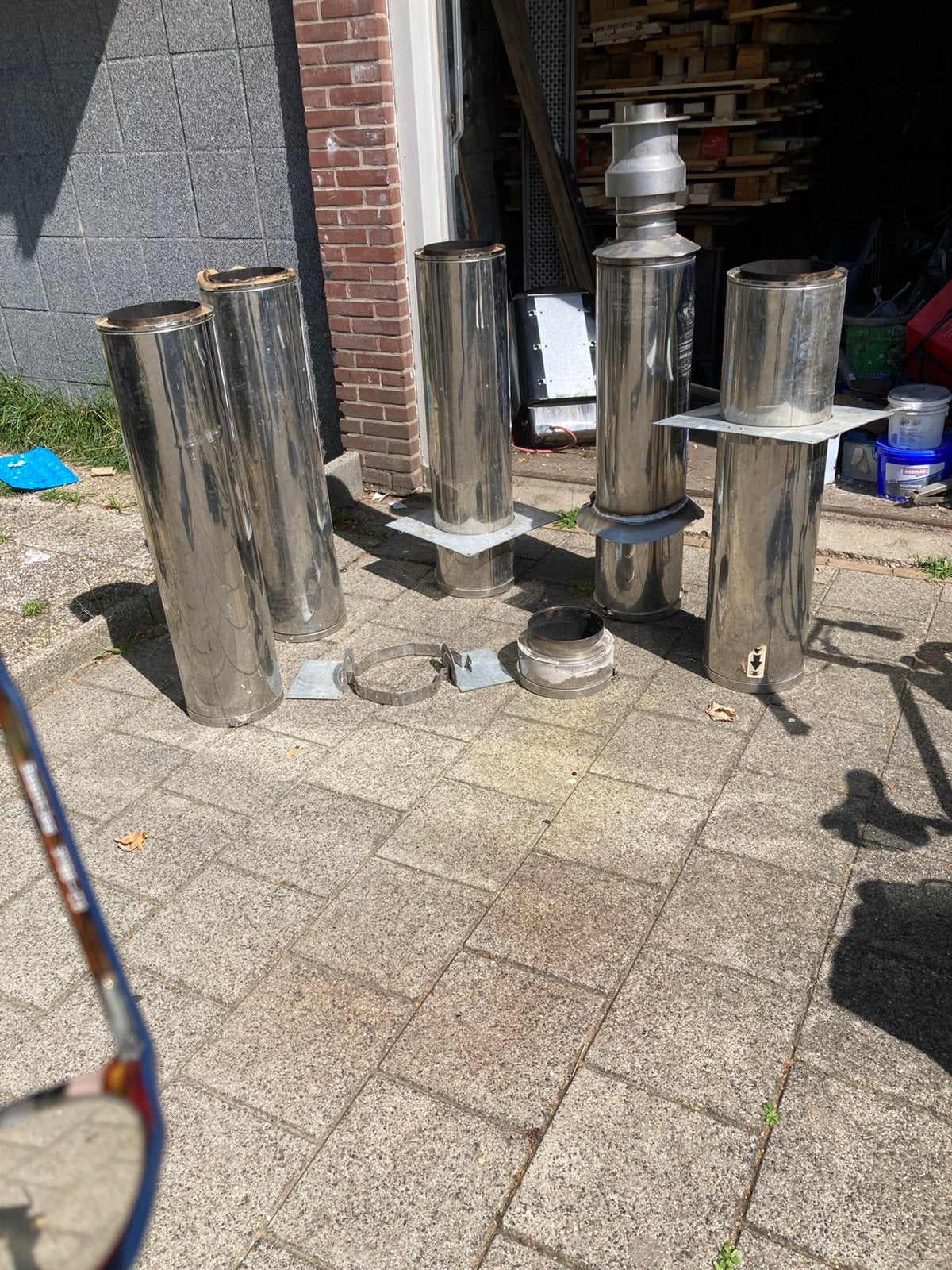 Rookgas kanaal 200 mm 5 meter, Ophalen, Gebruikt, Rvs, Minder dan 2 meter