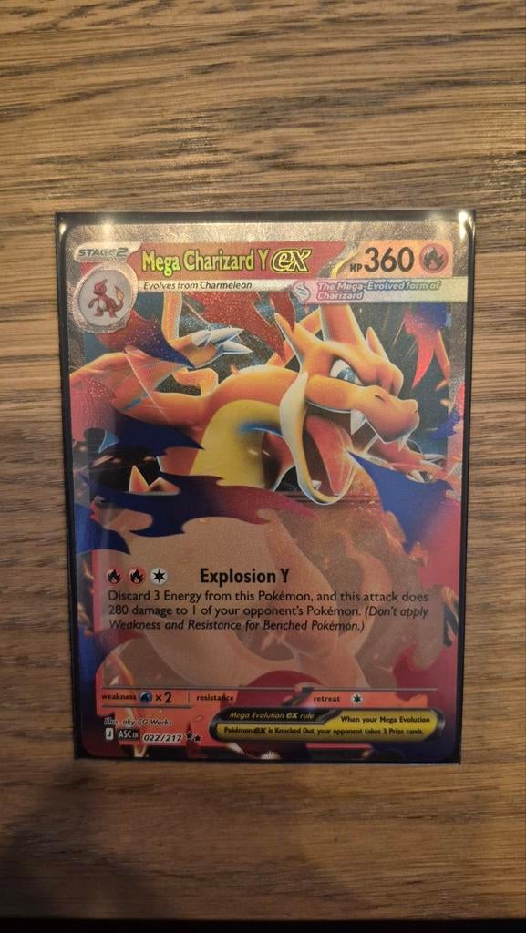 Mega Charizard Y EX (022/217) - Ascended Heroes, Ophalen of Verzenden, Zo goed als nieuw, Losse kaart, Foil