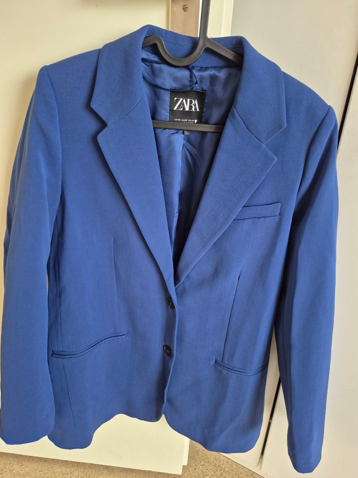Zara Blauwe Blazer - Maat XS, Kleding | Dames, Blauw, Zara, Ophalen of Verzenden, Zo goed als nieuw