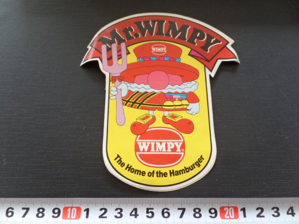 sticker mr wimpy - the home of the hamburger, Verzamelen, Ophalen, Zo goed als nieuw