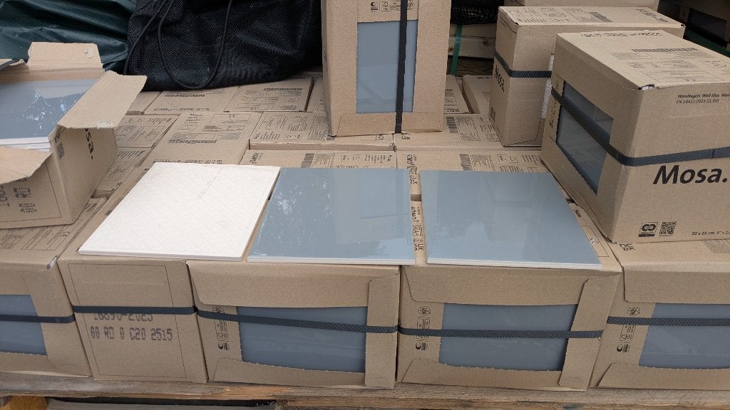 Mosa Holl wandtegels 20x25 donkergrijs glans, Ophalen, Nieuw, 20 tot 40 cm, 10 m² of meer