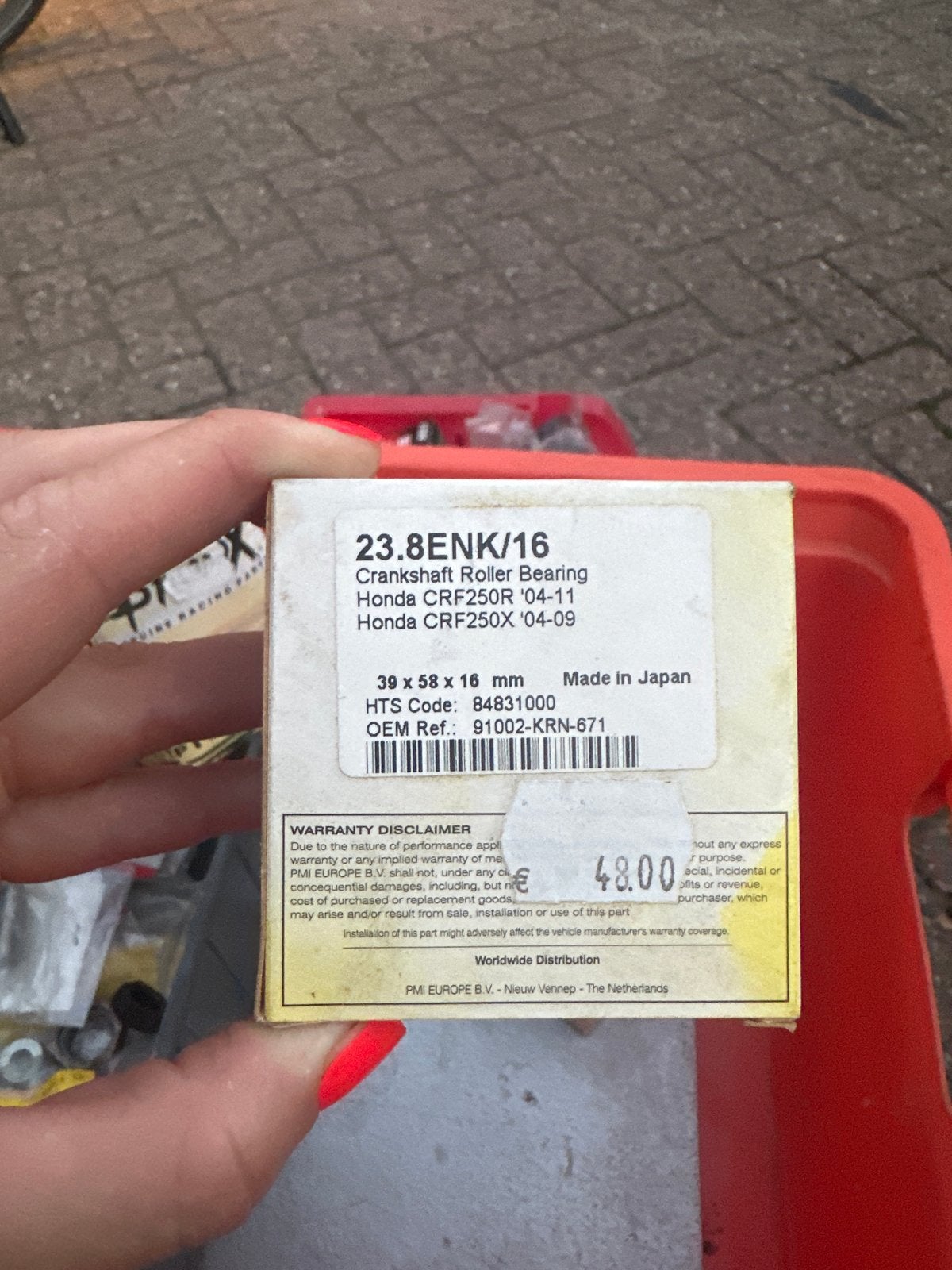 Krukas Rollager Honda CRF250R/X (2004-2011), Ophalen