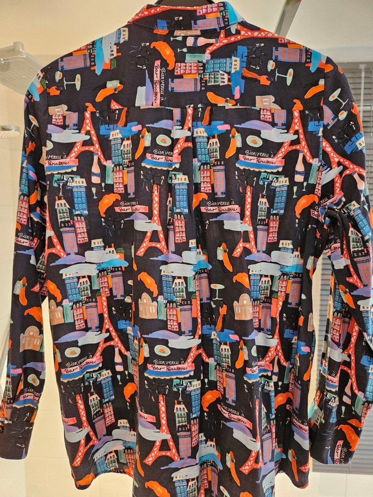 Eterna Dames Blouse Maat 42 Katoen - Parijs Print, Kleding | Dames, Meerkleurig, Maat 42/44 (L), Ophalen of Verzenden, Zo goed als nieuw