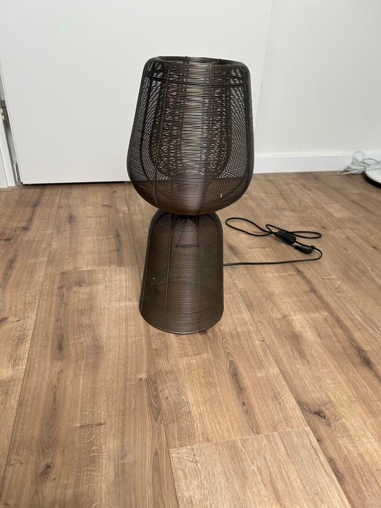 Retro gouden tafellamp fijn metaaldraad light & living aboso, Ophalen, Zo goed als nieuw, Metaal, 50 tot 75 cm