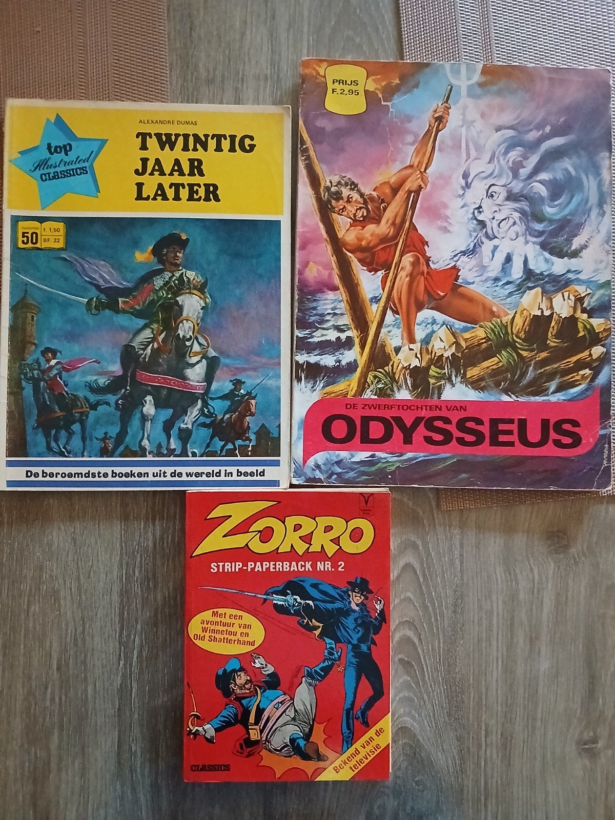 Vintage stripboeken: Twintig Jaar Later, Odysseus, Zorro, Ophalen of Verzenden