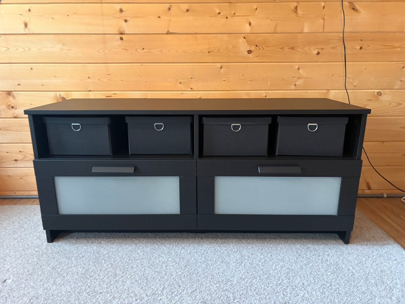 Zwart ikea brimnes tv meubel, Ophalen, Zo goed als nieuw, 25 tot 50 cm, 100 tot 150 cm