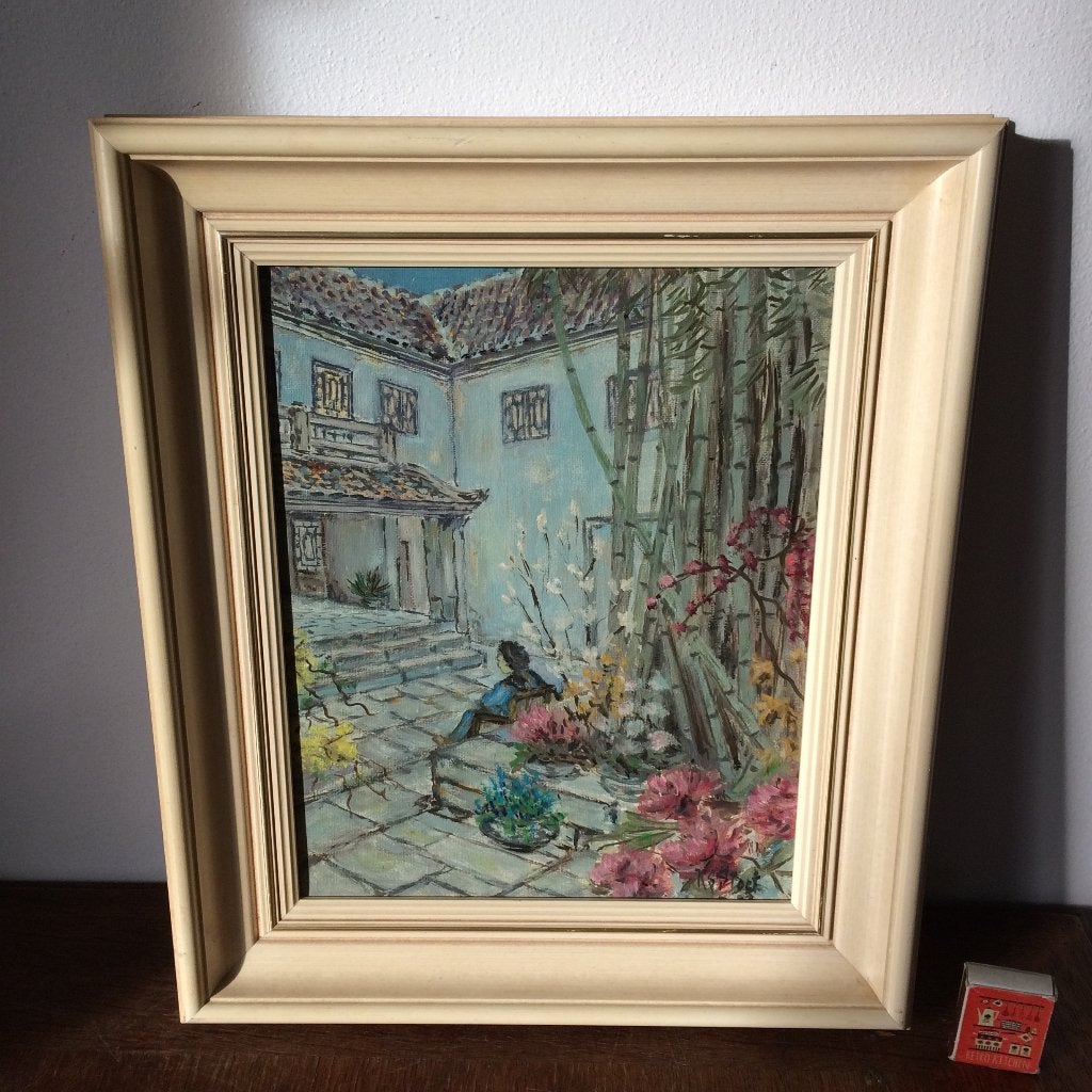 Richard LaPiere Zoon van Han Anton Pieck binnenplaatsje, Minder dan 50 cm, Gebruikt, Oorspronkelijke maker, Ophalen of Verzenden