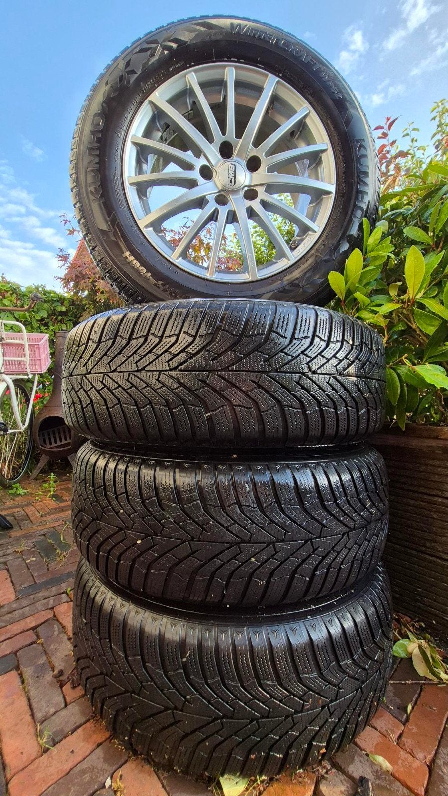 CMS Aluminium  17 inch velgen met winterbanden 225/65 R17, Auto-onderdelen, Banden en Velgen, Gebruikt, Banden en Velgen, 17 inch