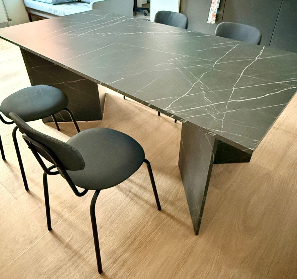 JYSK Dining Table with 4 IKEA Chairs, Gebruikt, 150 tot 200 cm, Vier personen, Rechthoekig